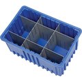 Quantum Storage Systems Divider Box, Blue, Polypropylene, 16-1/2 in L, 8 in H DG92080BL